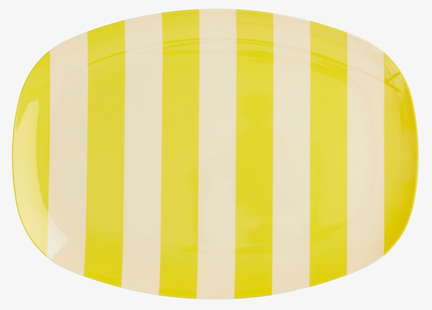 Tallrik Yellow Stripes Print från Rice med gula och vita ränder