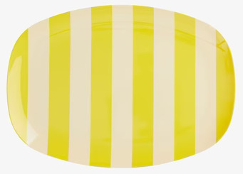 Tallrik Yellow Stripes Print från Rice med gula och vita ränder