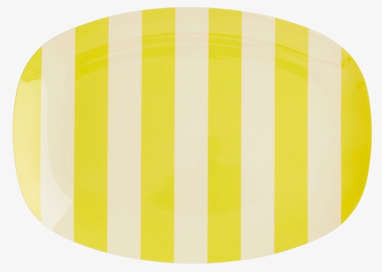 Liten Tallrik Yellow Stripes Print från Rice, gul-vit-randig