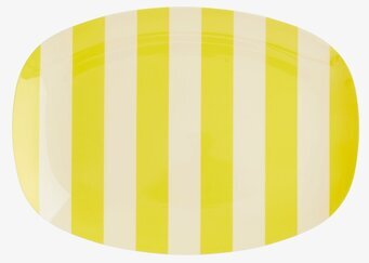 Liten Tallrik Yellow Stripes Print från Rice, gul-vit-randig