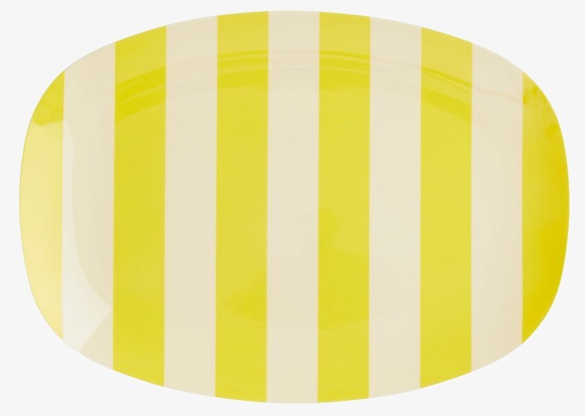 Liten Tallrik Yellow Stripes Print från Rice, gul-vit-randig