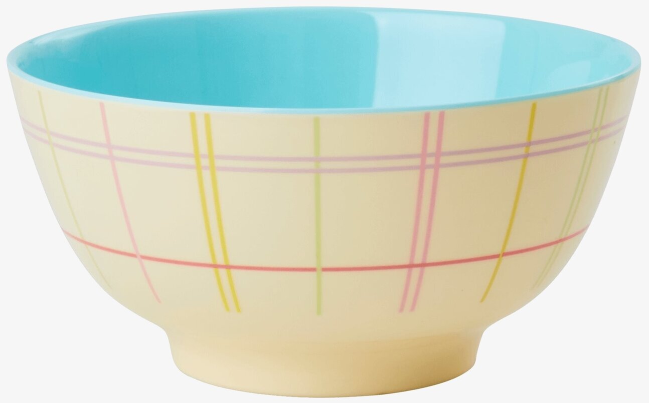 Skål Multicolored Print från Rice med färgglada rutmönster