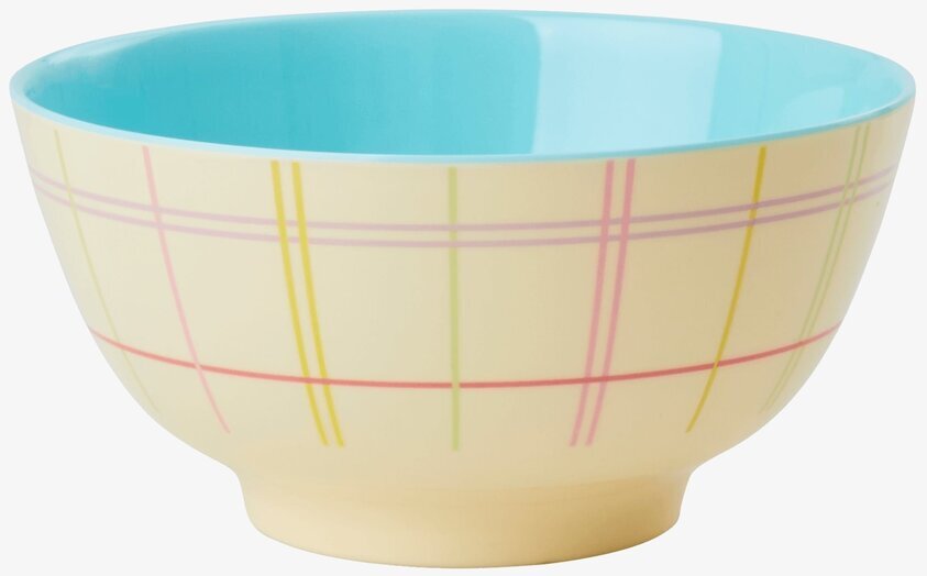 Skål Multicolored Print från Rice med färgglada rutmönster