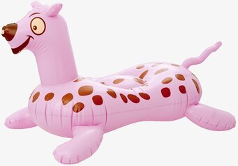 Tiger Uppblåsbar Rosa från Rice på vit bakgrund