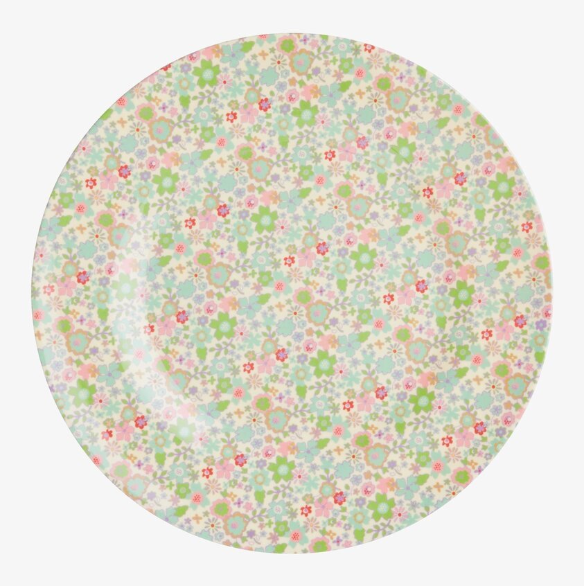 Tallrik Pastel Fall Floral Print från Rice med blommönster