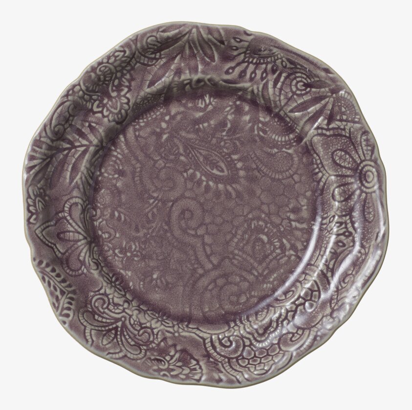Assiett Arabesque Lavender från Sthål med lavendelmönster