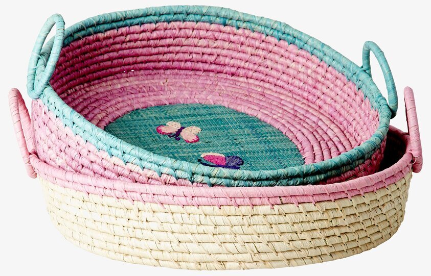 Rund Brödkorg Butterflies från Rice med färgglada detaljer