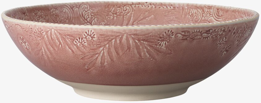 Stor Skål Arabesque Old Rose från Sthål på ljus bakgrund