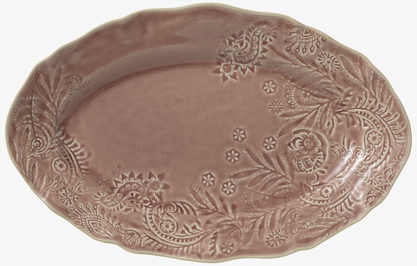 Ovalt Fat Arabesque Old Rose från Sthål med paisleymönster