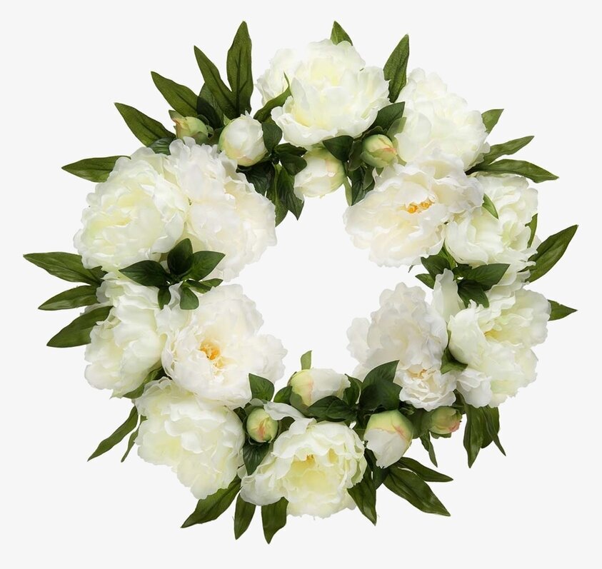 Blomsterkrans Vit 40 Cm från Mr Plant med vita blommor