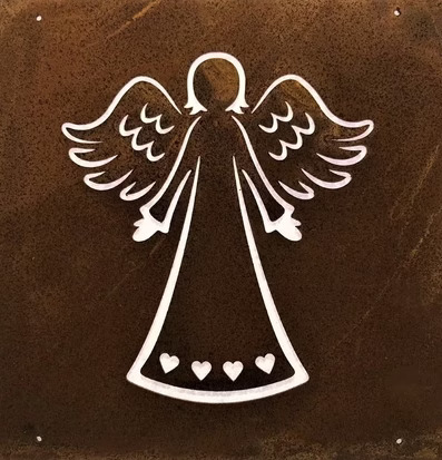 Skylt Ängel Rost (Armeringsnät) från Lind Decoration