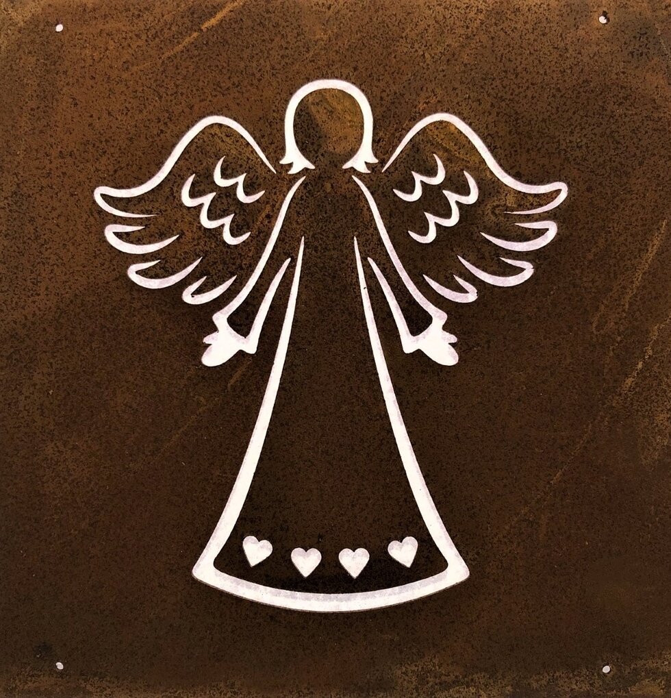 Skylt Ängel Rost (Armeringsnät) från Lind Decoration