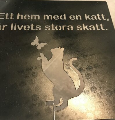 Plåtskylt Katt Svart 2:a Handssortering från Lind Decoration