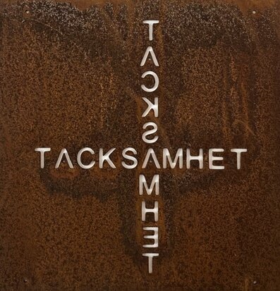 Skylt Tacksamhet Rost (armeringsnät) från Lind Decoration