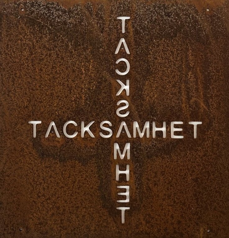 Skylt Tacksamhet Rost (armeringsnät) från Lind Decoration