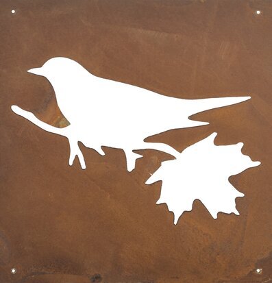 Skylt Fågel Rost (armeringsnät) från Lind Decoration