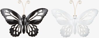 Fjäril Vägg Hamrad Plåt från Different Design i svart och vitt