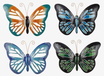 Fjäril Vägg Hamrad Plåt Different Design