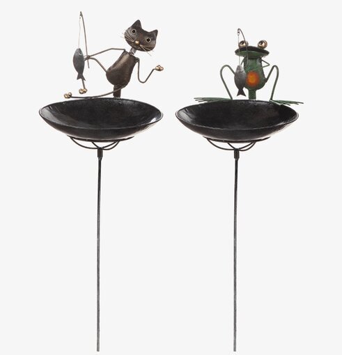 Fågelbad Katt/Groda i Plåt från Different Design i trädgård