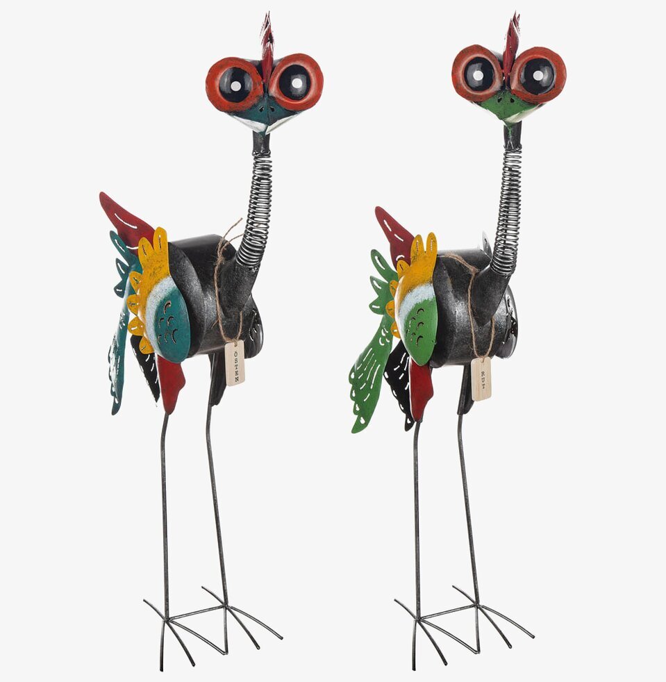 Fågel Östen & Rut från Different Design i färgglad metall