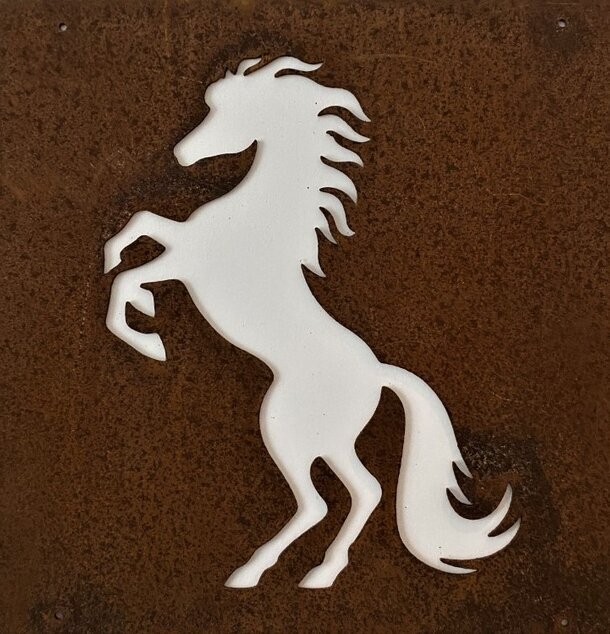 Skylt Häst Rost (Armeringsnät) från Lind Decoration