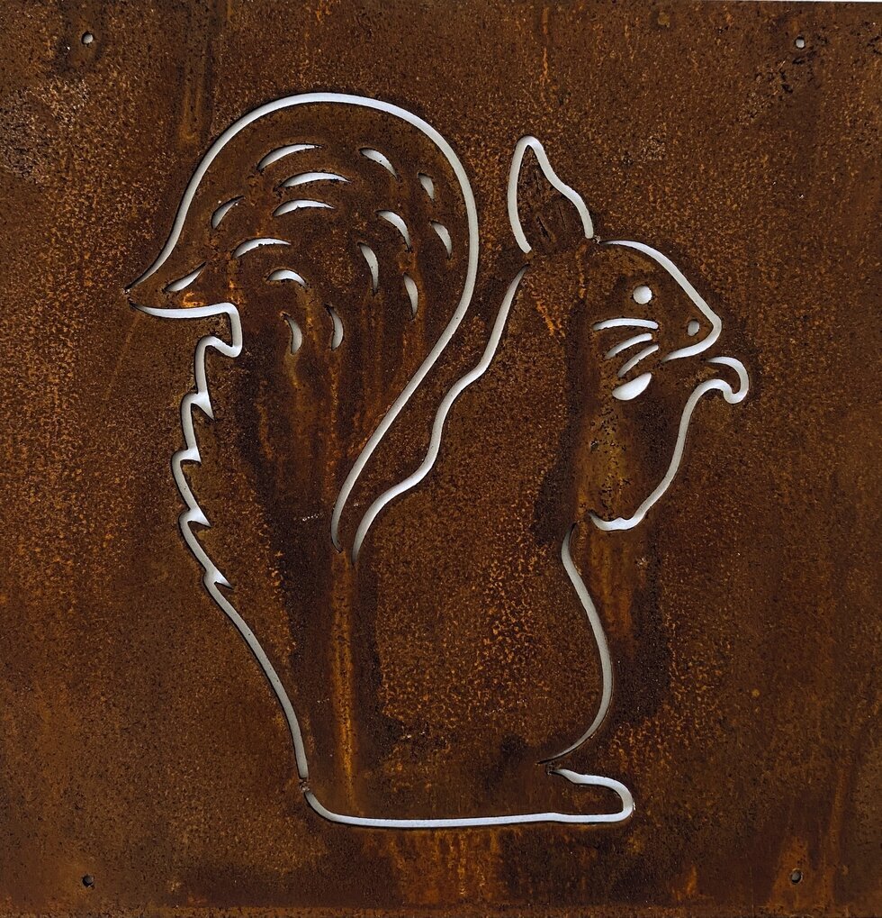 Skylt Ekorre Rost (Armeringsnät) från Lind Decoration