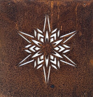 Skylt Stjärna Rost (armeringsnät) från Lind Decoration