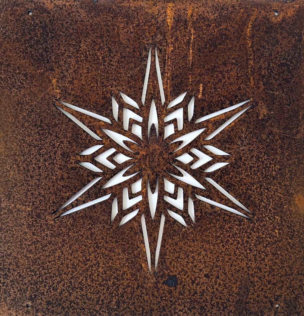 Skylt Stjärna Rost (armeringsnät) från Lind Decoration