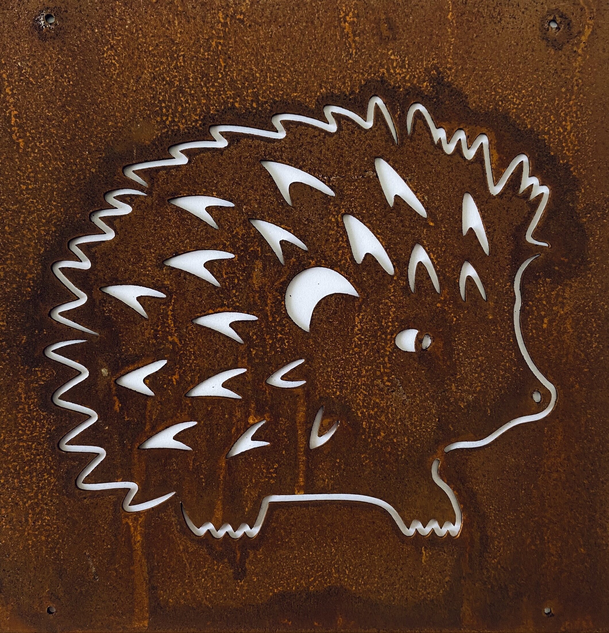 Skylt Igelkott Rost (Armeringsnät) från Lind Decoration