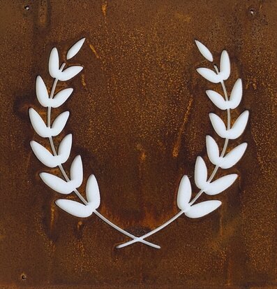 Skylt Lagerkrans Rost (Armeringsnät) från Lind Decoration