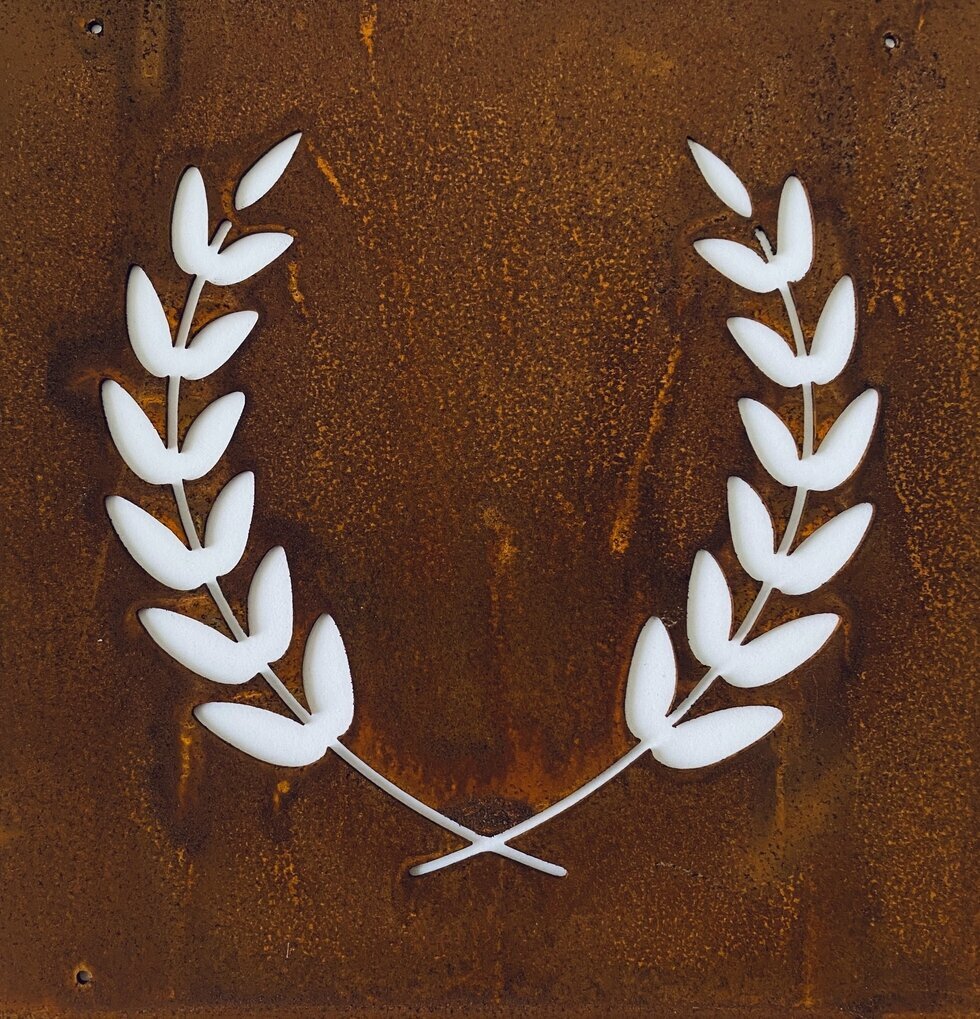 Skylt Lagerkrans Rost (Armeringsnät) från Lind Decoration