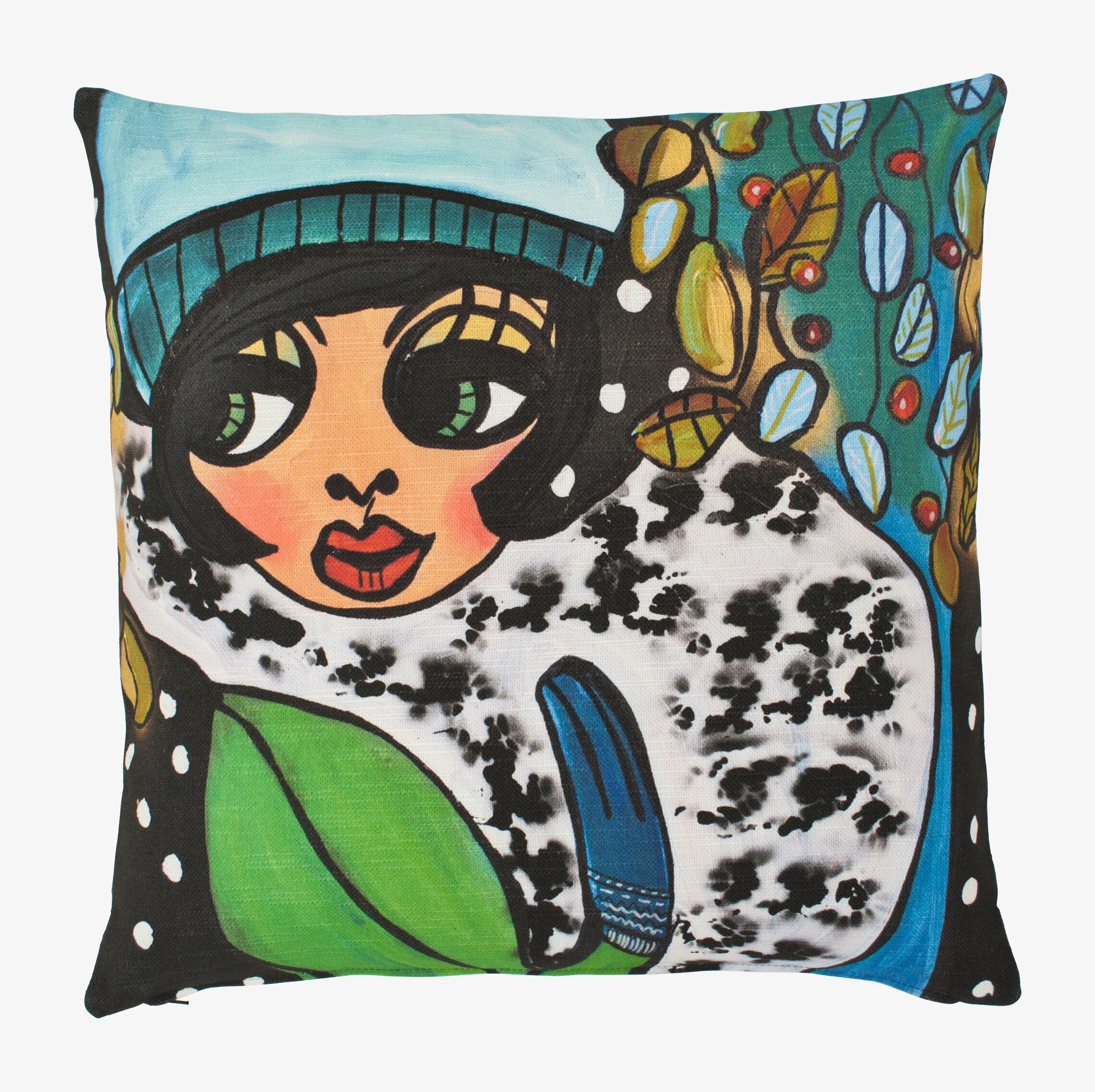 Kuddfodral Vinterfin från Dixie med färgstarkt vintermotiv