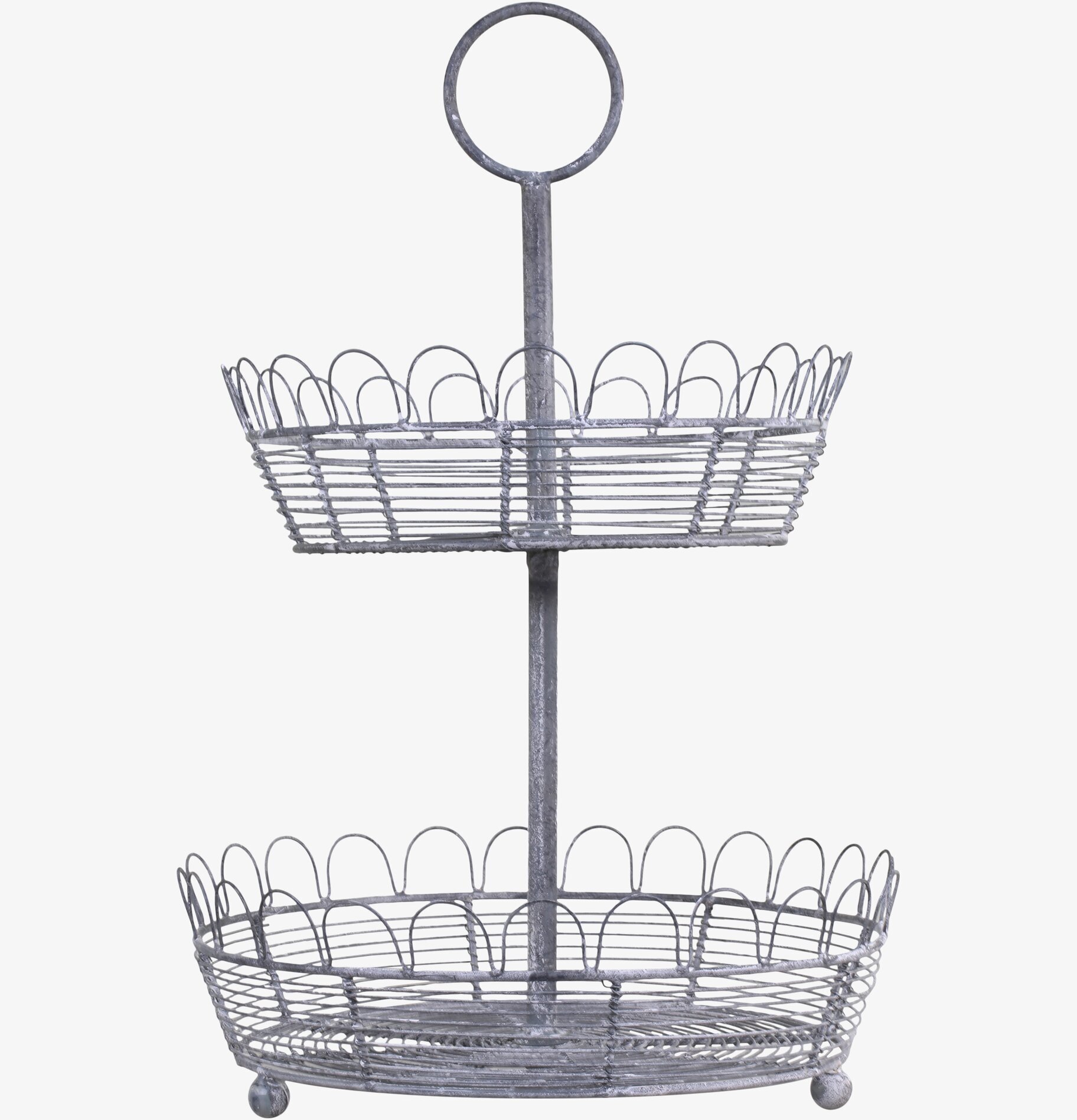 Våningsfat Trådkorg från Chic Antique i rustik metall