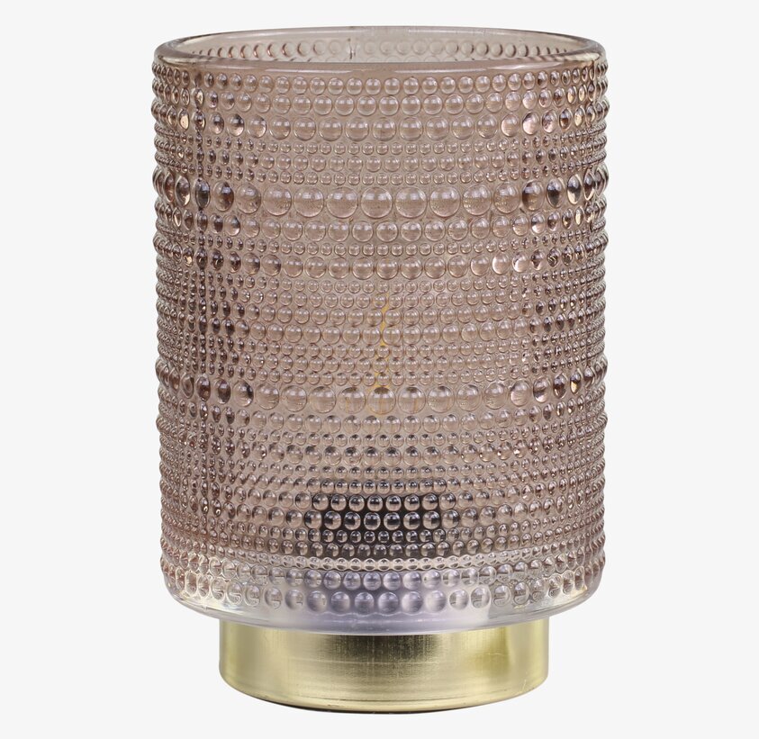 Lampa Med Mönster LED Mocca från Chic Antique i glas och metall