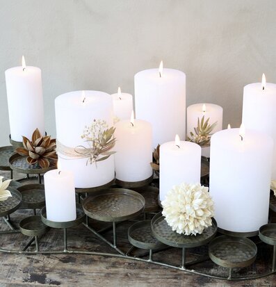 Ljusstake Blockljus 30 Hållare Antik Mässing från Chic Antique