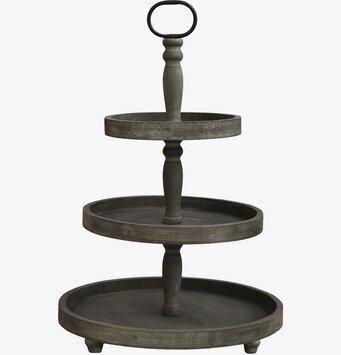 Våningsfat 3 Brickor Antik Natur från Chic Antique i trä