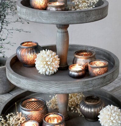 Våningsfat 3 Brickor Antik Natur från Chic Antique i trä