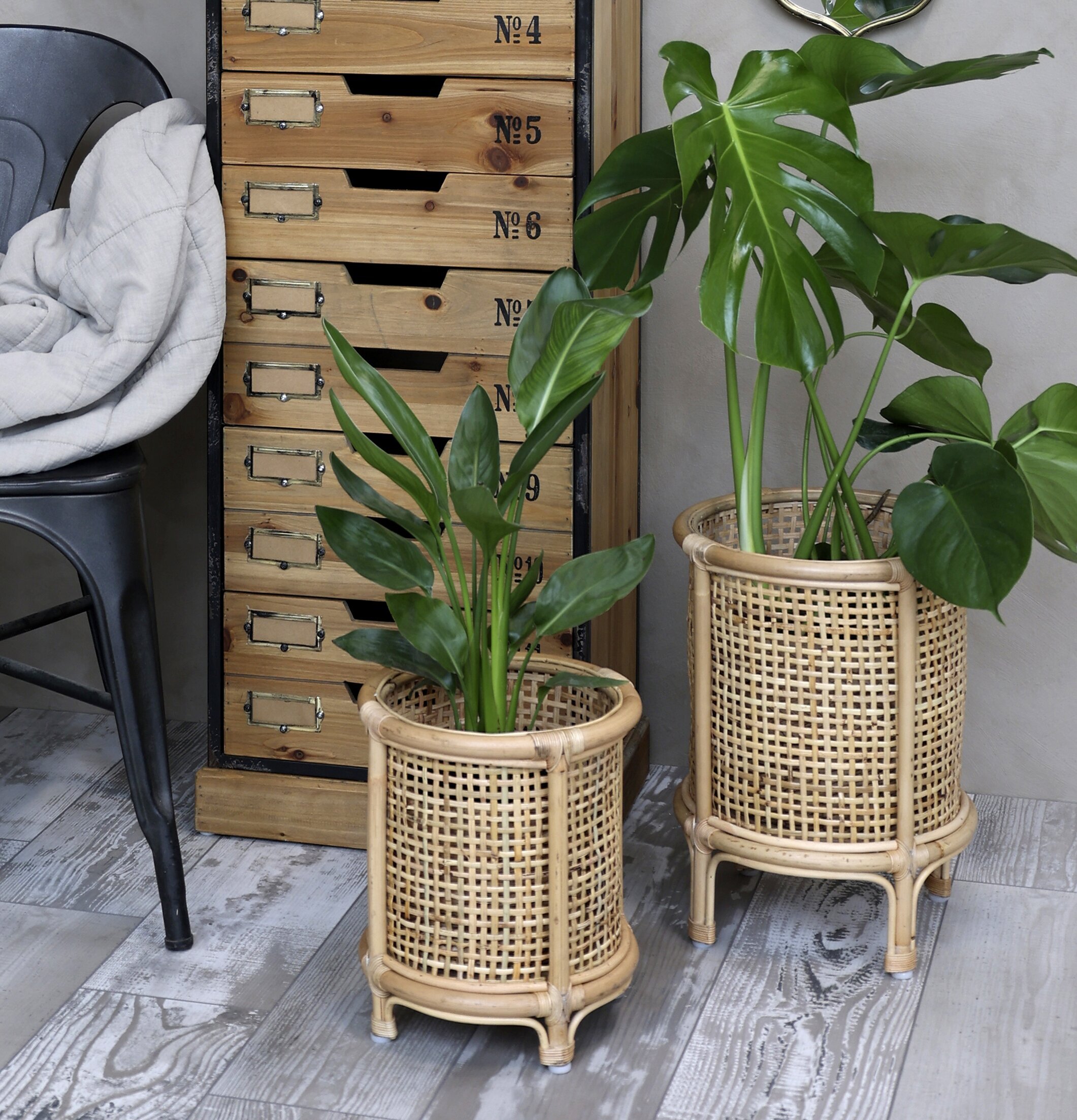 Kruka Rotting Fransk Flätning Liten från Chic Antique i hem