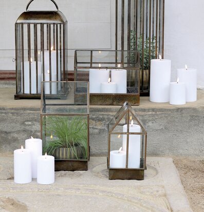 Blockljus Vit LED Large (Utomhusbruk) från Chic Antique