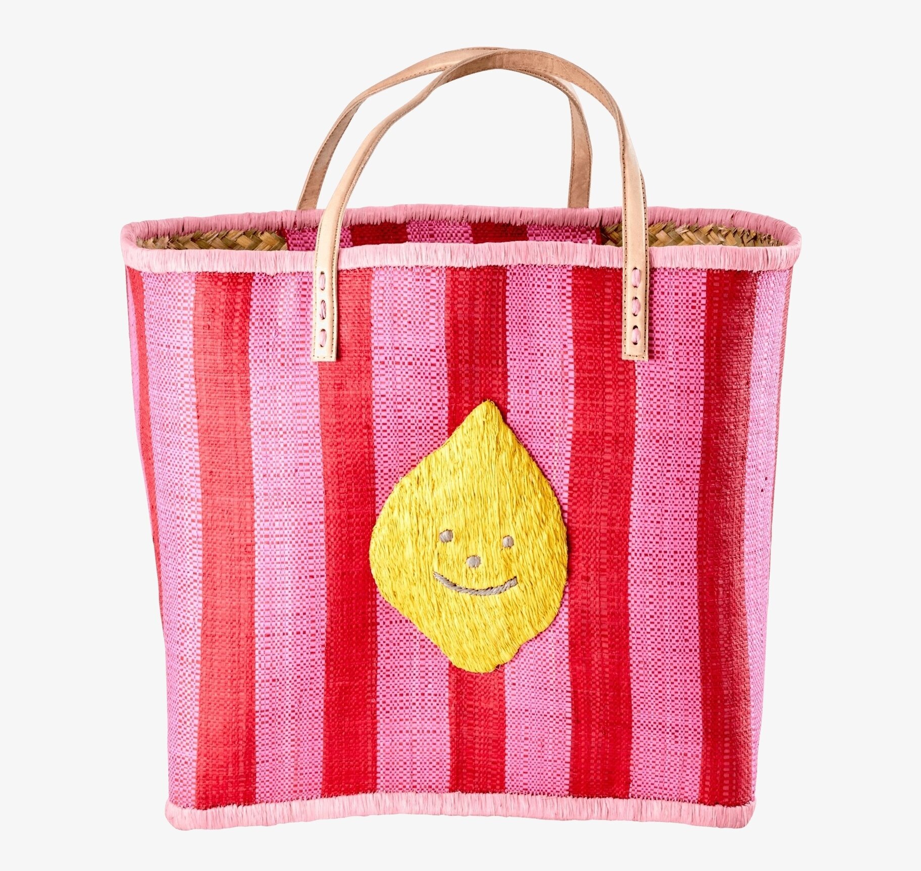 Väska Red & Pink Stripes/Embroidered Lemon från Rice