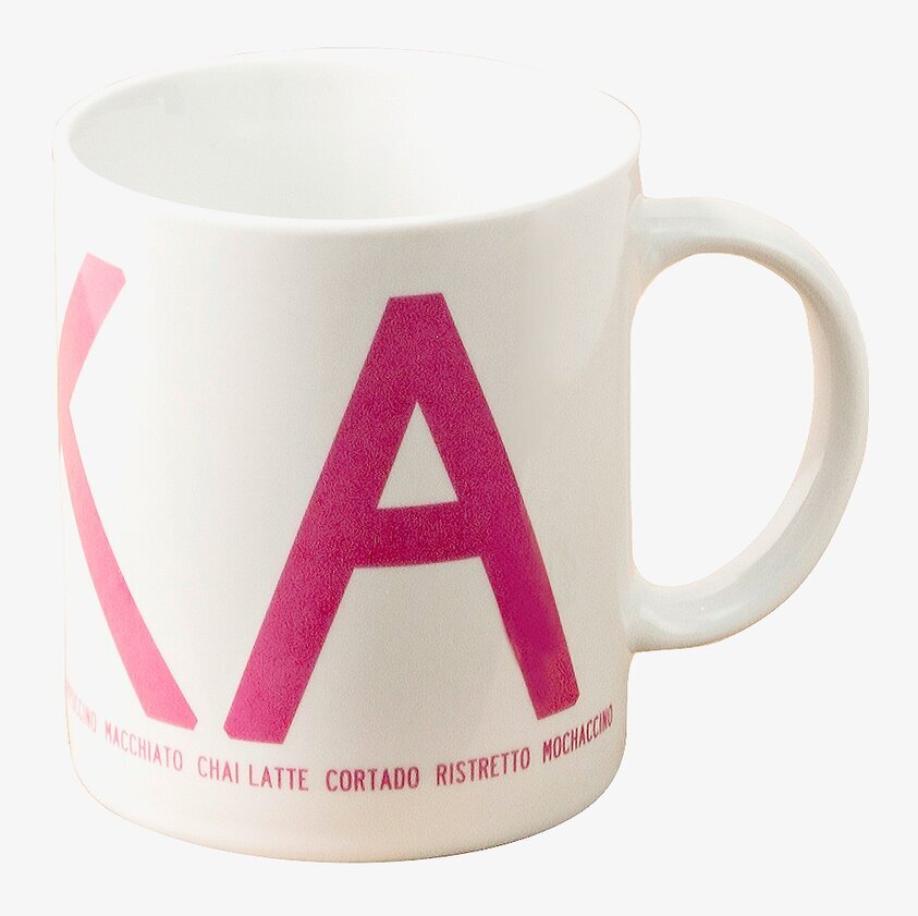 Mugg FIKA Rosa från I Love Design, vit med rosa text