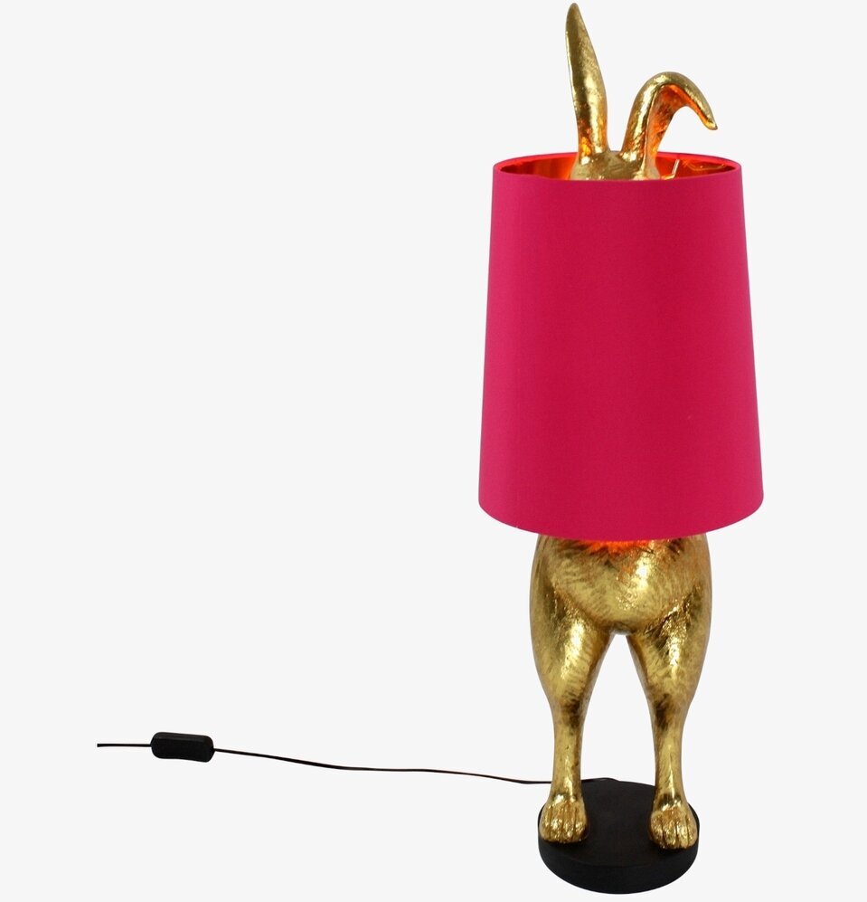 Lampa Hiding Bunny Guld/Rosa från Werner Voss på svart bas