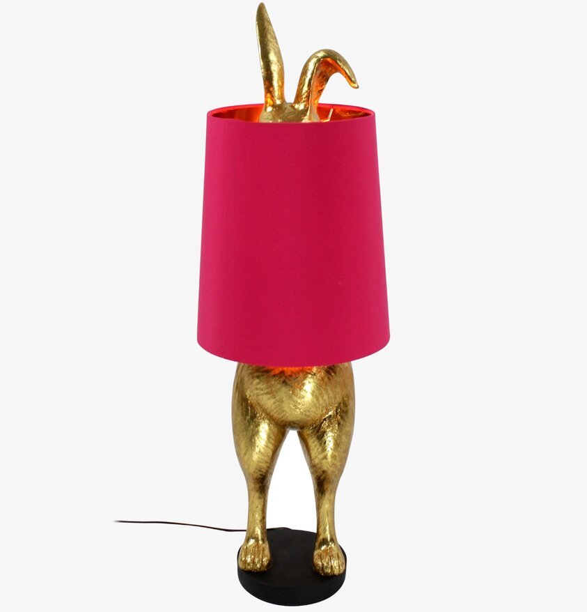 Lampa Hiding Bunny Guld/Rosa från Werner Voss på skrivbord
