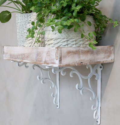 Hyllkonsol Fransk Lilja Antik Creme Chic Antique Konsol för hyllor Hyllkonsoller