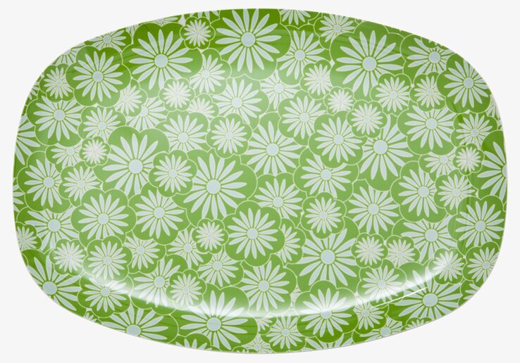 Tallrik Casablanca Grön från Rice med blommönster