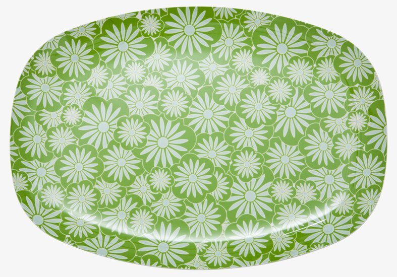 Tallrik Casablanca Grön från Rice med blommönster