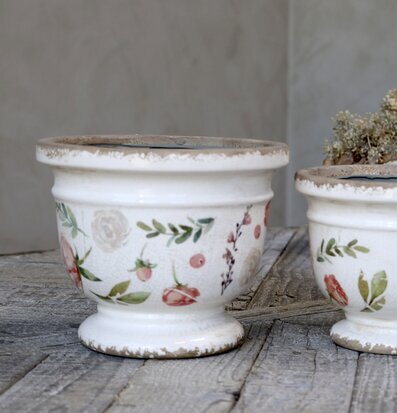 Étel Kruka Blomster Rosa/Antik Creme Ø20 Ø14.5 Chic Antique Krukor Örtkrukor Glaskrukor