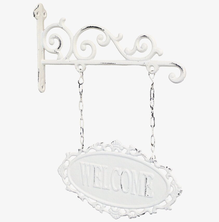 Skylt Welcome Antique Creme från Chic Antique, vintage stil