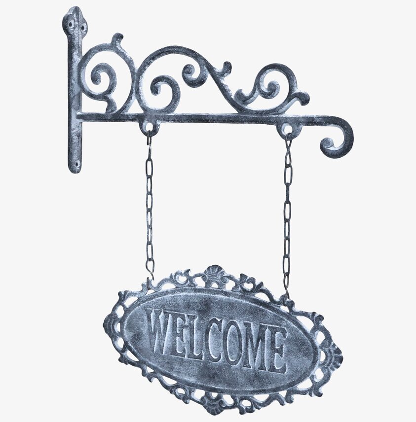 Skylt Welcome Antique Grå från Chic Antique med antik design