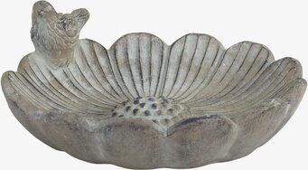 Fågelbad Blomma Med Fågel från Chic Antique i antik finish